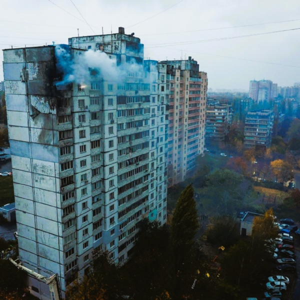 रशियाच्या कझानमध्ये युक्रेनचा ड्रोन हल्ल्याचे छायाचित्र