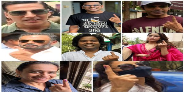 मुंबईत मराठी आणि बॉलिवूड कलाकारांनी बजावला मतदानाचा हक्क
