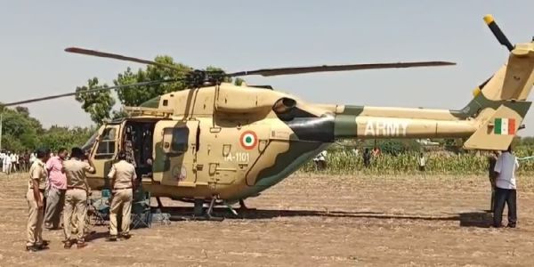 सैन्याच्या हेलिकॉप्टरची इमर्जन्सी लँडिंग