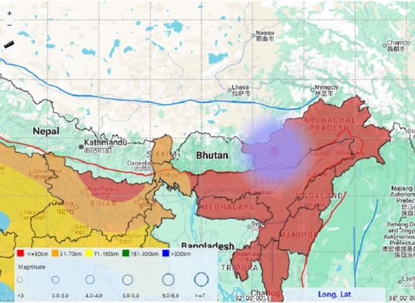 अरुणाचल प्रदेशला ३.५ तीव्रतेचा भूकंपाचा धक्का
