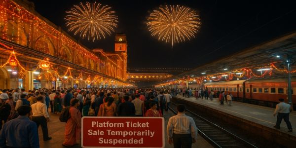 गर्दी नियमनासाठी मध्य रेल्वेचा पुढाकार — सीएसटी, ठाणे, कल्याणसह 6 स्थानकांवर तात्पुरती बंदी