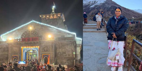 अभिनेता प्रसाद ओकची पत्नी मंजिरी पोहचली केदारनाथला