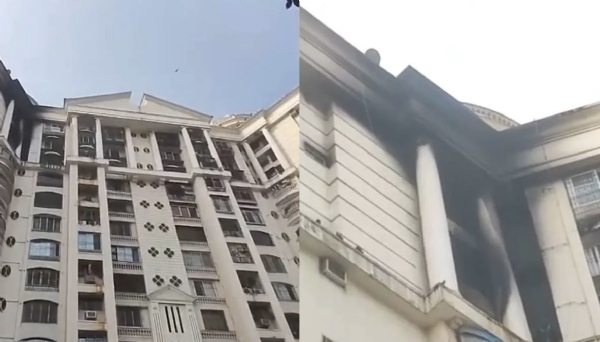 नवी मुंबईत बहुमंजिली इमारतीला भीषण आग