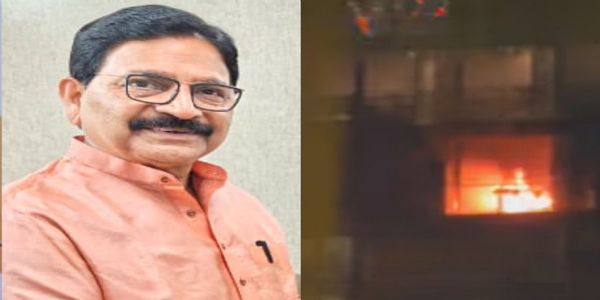 मुंबई : दिवाळीच्या रॉकेटमुळे खा. रवींद्र वायकरांच्या इमारतीला आग