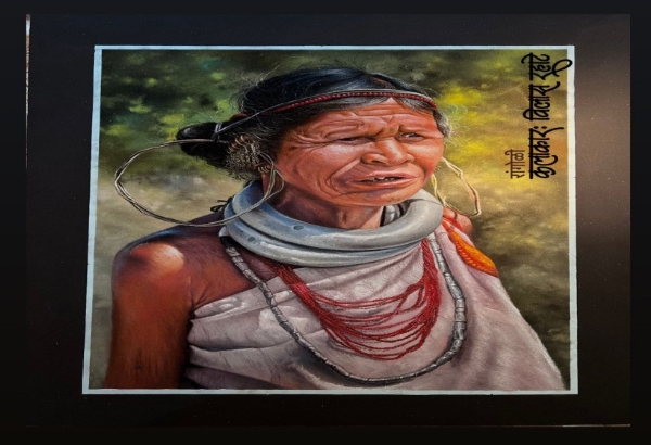 राज्यस्तरीय स्पर्धेतील देवरूखचे विलास रहाटे यांची रांगोळी