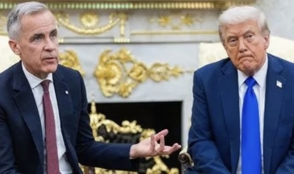 कॅनडासोबतच्या टॅरिफ तणावाच्या पार्श्वभूमीवर ट्रम्प यांची कार्नी यांच्याशी झाली भेट