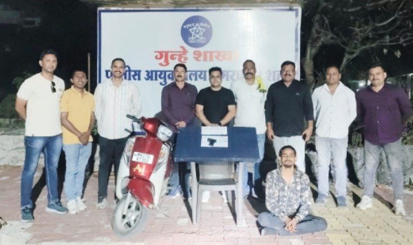 गुन्हे शाखेची धडक कारवाई! तडीपार आरोपीकडून गावठी कट्टा, जिवंत काडतुसे आणि वाहन जप्त