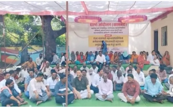 महानगरपालिका कर्मचार्‍यांचे कामबंद आंदोलन सुरु ः पाच महिन्यांपासूनचे थकीत वेतन ः मनपा तिजोरीत खडखडाट