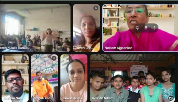 हवामान बदलावर चिपळूणच्या विद्यार्थ्यांचा तुर्की व रोमानियातील विद्यार्थ्यांशी व्हिडीओ संवाद