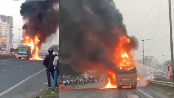 नवले पुलावर भीषण अपघात नवले पुलावर भीषण अपघात