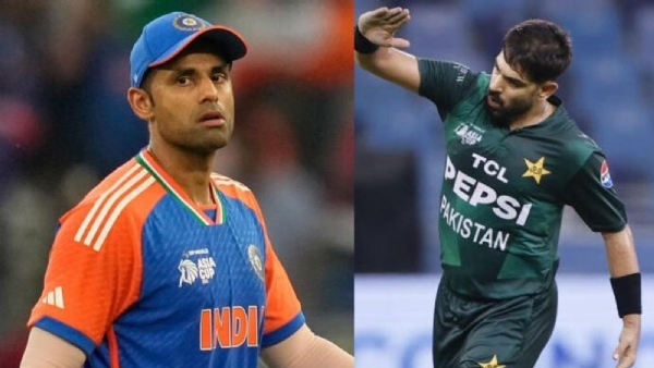 सूर्यकुमार यादव आणि हॅरस रौफ सूर्यकुमार यादव आणि हॅरस रौफ