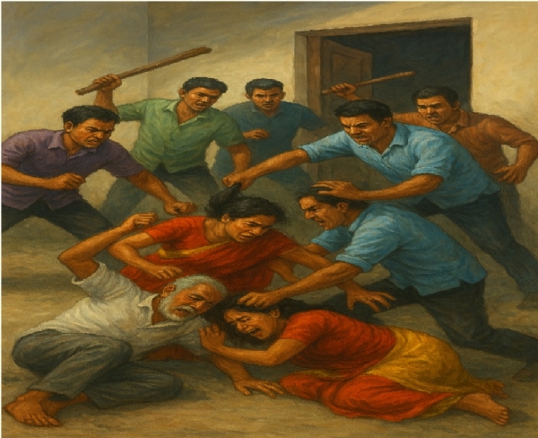 राजबाग, नेरळ येथे आठ जणांकडून कुटुंबावर हल्ला — नेरळ पोलिस ठाण्यात गुन्हा दाखल