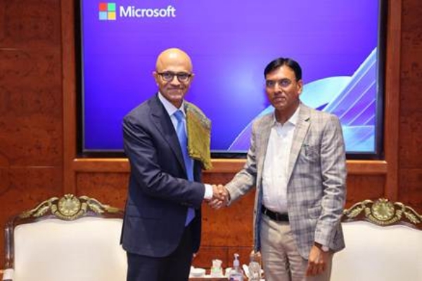 MoU signed Mansukh Mandaviya and Satya Nadella MoU signed Mansukh Mandaviya and Satya Nadella
