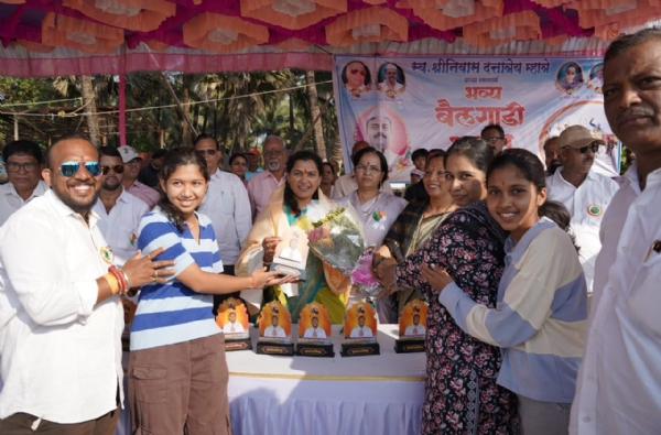 किहीम येथे भव्य बैलगाडा शर्यत; १२३ गाड्यांतून संदीप म्हात्रे अव्व