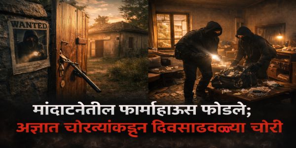 रायगडमध्ये फार्महाउस फोडीने खळबळ; म्हसळा हद्दीत चोरट्यांचा उच्छाद