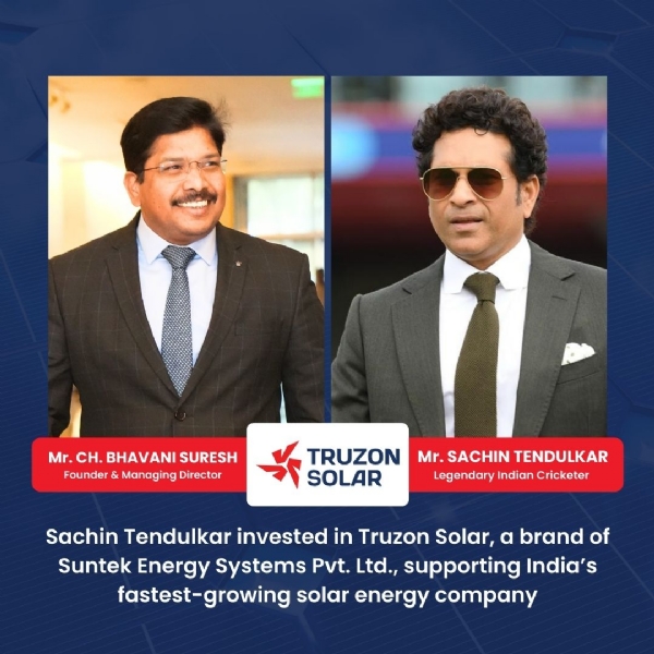 SunTeq Energy Sachin Tendulkar