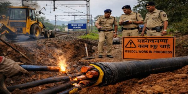 निष्काळजी खोदकामाचा फटका; कासू रेल्वे स्टेशनजवळ ८ लाखांचे विद्युत नुकसान