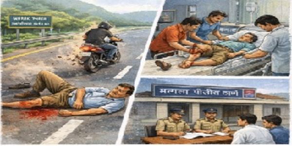 मुंबई–गोवा महामार्गावर वारक फाट्यावर हिट अँड रन; पादचाऱ्यास गंभीर दुखापत