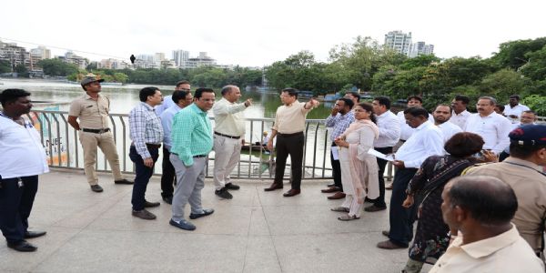 ठाणे - शहरातील पाणी साचणाऱ्या सखल भागांची आयुक्तांनी केली पाहणी