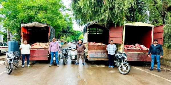 अहिल्यानगर : 2700 किलो गोमांससह 34 लाख 84 हजारांचा मुद्देमाल जप्त