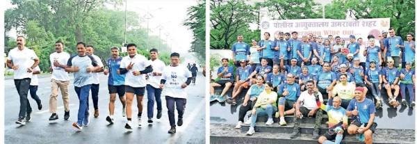 पोलिस-जनता हातात हात घालून धावली ड्रग्सविरोधी शर्यत  ऑपरेशन वाइप आऊट मोहीमेअंतर्गत शहर पोलिसांकडून मॅरेथॉनचे यशस्वी आयोजन