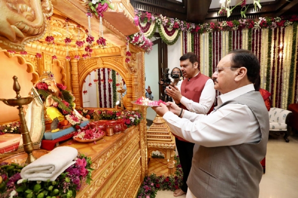 J.P. Nadda visited Chief Minister official residence Varsha
