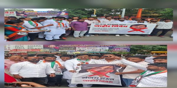 संजय राऊत यांच्या निषेधार्थ राष्ट्रवादी युवक काँग्रेस पक्षाचे आंदोलन