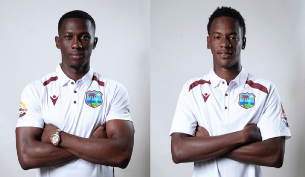 West Indies bowler Shamar Joseph  and  Johann Lane
