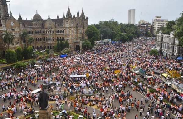 Illegal crowd gathering Maratha reservation