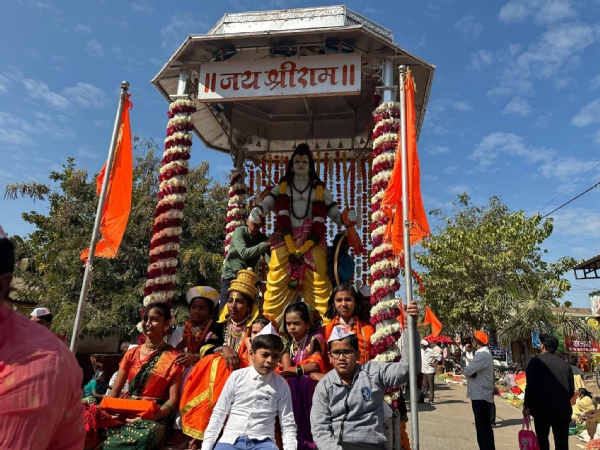 श्रीराम कथा ज्ञानयज्ञ सोहळ्यानिमित्त आज आयोजित करण्यात आलेली भव्य शोभायात्रा