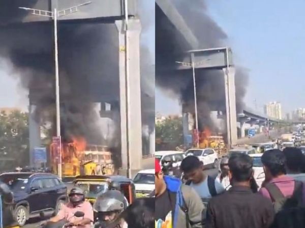 Mumbai Western Express Highway Bus Fire