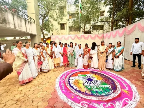 Flag hoisting ceremony at Beed by Cooperation Minister Babasaheb Patil