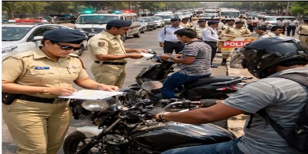 वाहतुकीवर पोलिसांचा कटाक्ष; रायगडमध्ये २,१८,९०० रुपये दंड आकारला