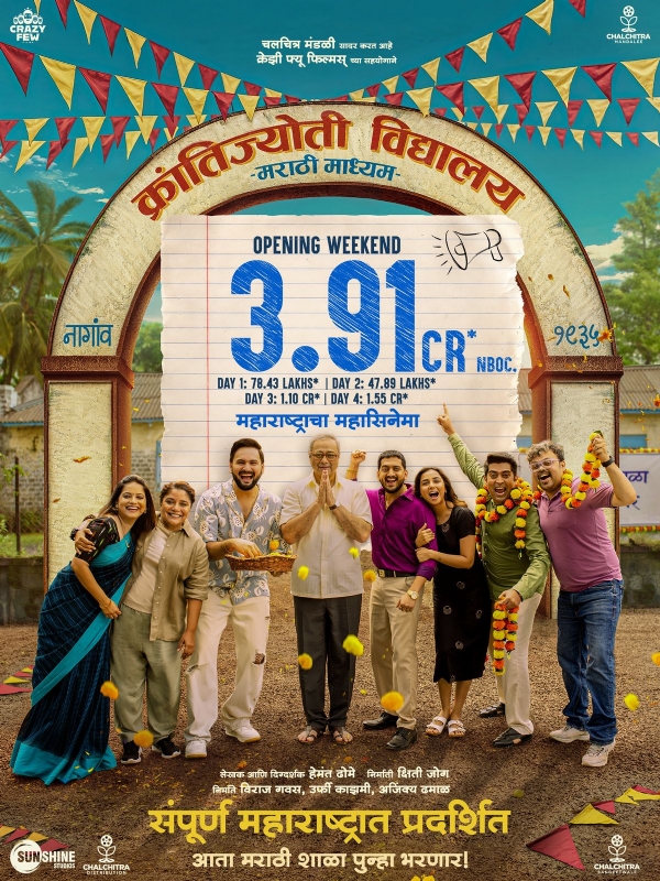‘क्रांतिज्योती’ची पहिल्याच वीकेंडला ३.९१ कोटींची बंपर कमाई