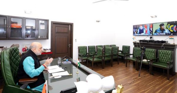 Amit Shah via video conferencing Amit Shah via video conferencing