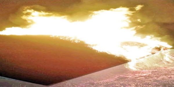 लातूरात गंजीस आग लागून अंदाजे ६० कट्टे सोयाबीन खाक