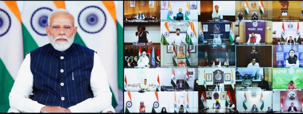 पंतप्रधान व मुख्यमंत्र्यांची व्हिडीओ कॉन्फरन्सींगवर बैठक