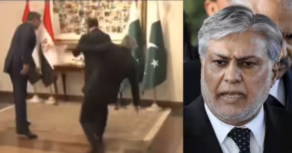 विदेशी पाहुण्यांच्या स्वागतावेळी पाकिस्तानचे परराष्ट्रमंत्री इशाक डार पडले, व्हिडिओ व्हायरल