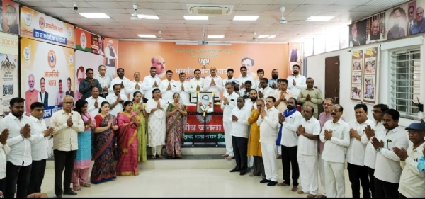 At the BJP office, Dr. Salute to At the BJP office, Dr. Salute to