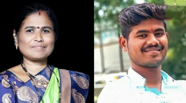 जैनापूर  सरपंच संगिता  कांबळे आणि त्यांचा मुलगा निकेत