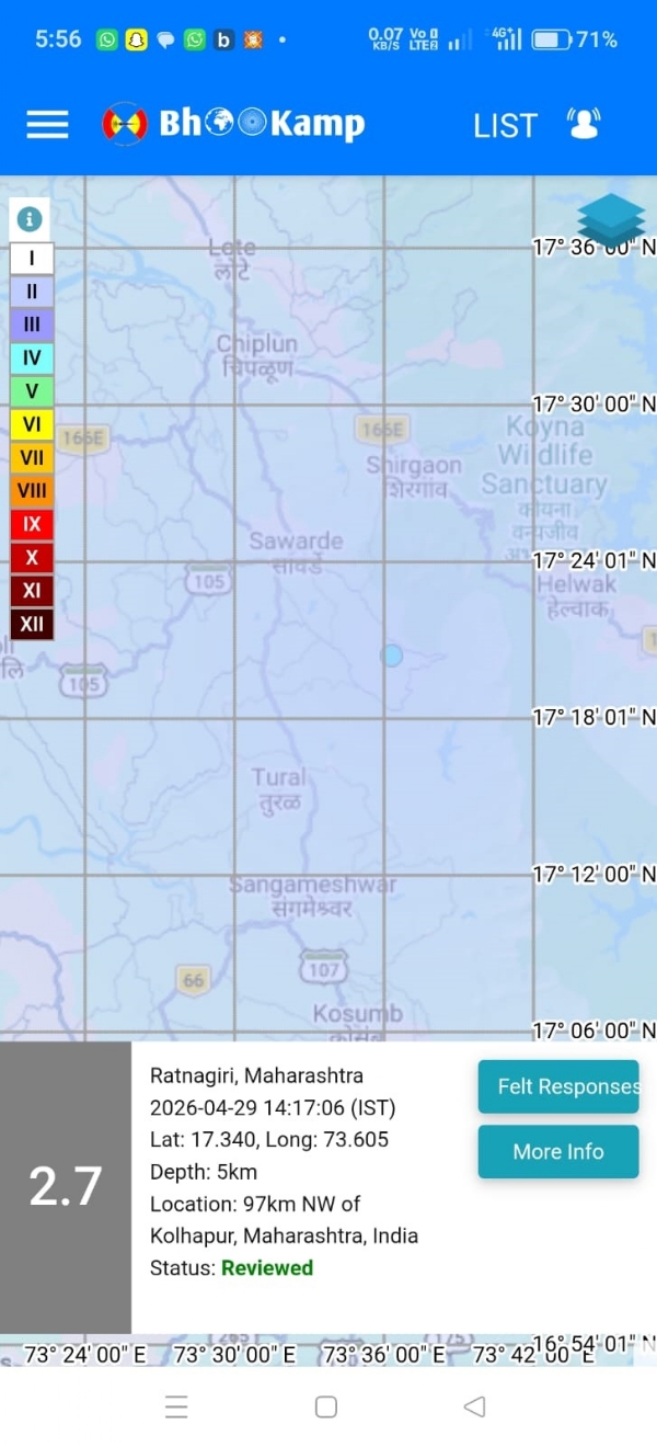 भूकंप परिसराचा नकाशा