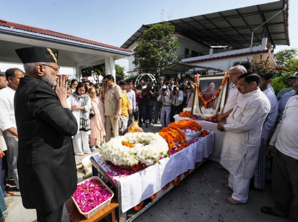 VP CP Radhakrishnan Tribute FORMER CM Khanduri VP CP Radhakrishnan Tribute FORMER CM Khanduri