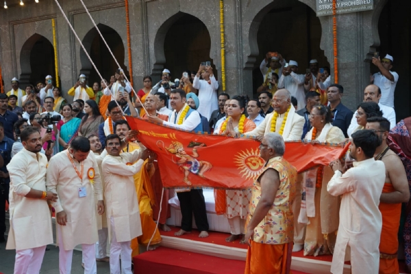 Religious flag hoisting