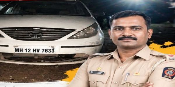 हेल्मेट ठरले जीवनरक्षक; भीषण अपघातात पोलीस अमलदाराचा जीव वाचला