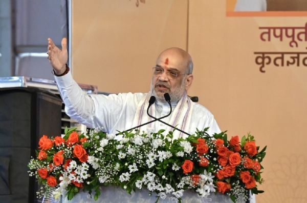 कृतज्ञता मेळाव्यात बोलताना ना. अमित शाह