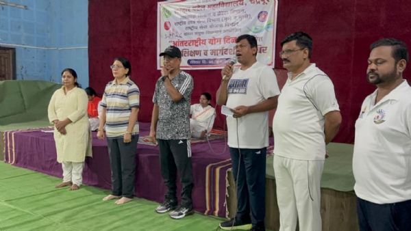 आंतरराष्ट्रीय योग दिनानिमित्त सरदार पटेल महाविद्यालयात योग प्रशिक्षण व मार्गदर्शन शिबिर उत्साहात संपन्न