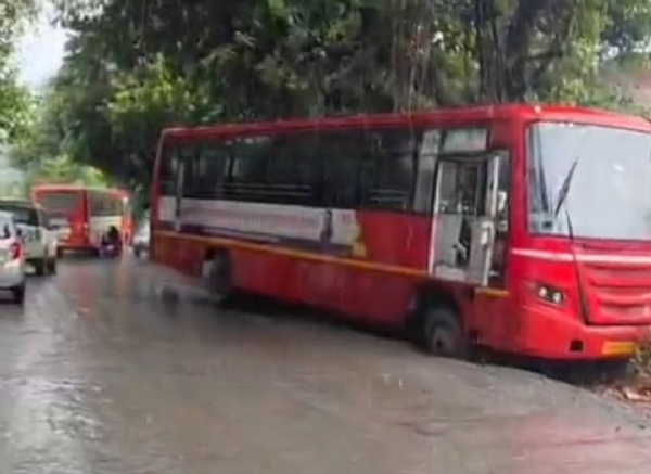 Cement powder proves hazardous in the rain; 20 vehicles, including 16 two-wheelers, damaged.