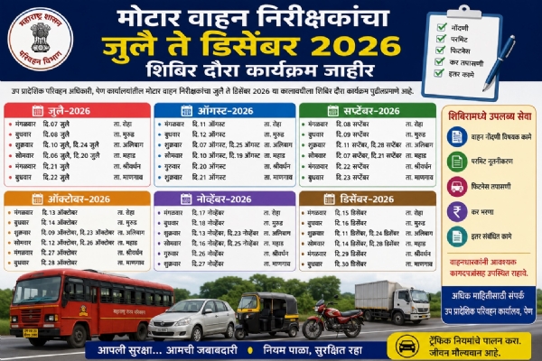 Six-month camp tour schedule for Motor Vehicle Inspectors announced.