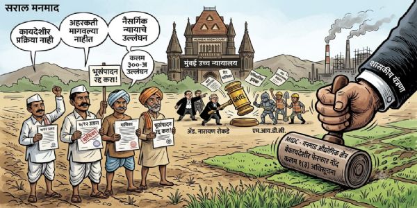 मनमाड औद्योगिक क्षेत्रासाठीच्या जमीन संपादना विरोधात शेतकरी उच्च न्यायालयात; कायदेशीर प्रक्रियेला आव्हान