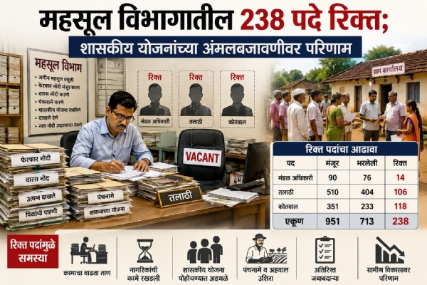 Impact of 238 vacant posts; revenue administration under the burden of additional workload.